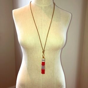 Stella & Dot Beaded Tassel Necklace